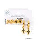 Diamond Black Cross Earrings Set 0440