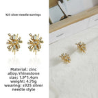 21#925 Silver Needle Earrings Pair