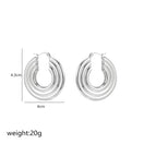 Silver / Embossed round Earrings