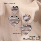 NMSE-J719-4 Steel Color Striped Earrings
