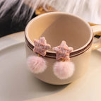 E1677-1/Pink Five-pointed Star Pink Fur Ball