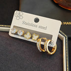 White Butterfly Half Diamond Earrings