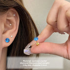 1867 Blue Small Round 6mm Pair