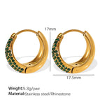 Eh818 Green Diamond Gold Earrings