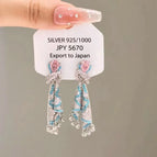 Colored Diamond Silk Earrings