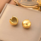 30 [Ag245] Spherical Earrings Gold