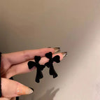 Black Velvet Bowknot Earrings