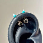 MZ-00615 Blue Cat Paw Ear Bone Studs Pair