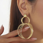 48#Gold double ring round