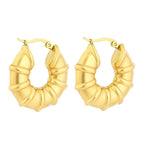 Bamboo Hollow Earrings Gold / 18K