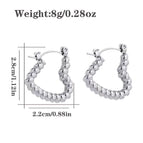 Twist Love Heart Earrings White Gold Color