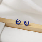 Royal Blue Star and Moon/1 Pair