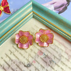 Pink Flower Earrings