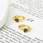 E0065-1 Black-Gold stud earrings