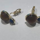 Round Earrings Triangle Clip / 14K