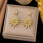 16 [Ag231] Sun Vortex Earrings Gold