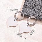 18.5x20mm / Light Gold Heart Shaped Earrings (Steel Color) / 1 Pair/Package