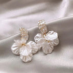 50#Shell Tassel Zircon Triangle Ear Clip