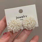 French Retro  Beaded Flower Earrings