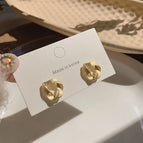 28# Asian Gold-Twisted Triangle Earrings-