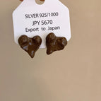 Brown Heart-Shaped Silver Needle