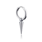 Ear Clip Single Pointed Long Steel Color