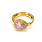 Golden Drop-Shaped Pink Diamond