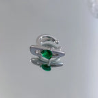 F2532 Green Love Crystal Ear Clip