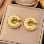 26 [Ag251] Thread Ear Clip Gold