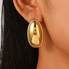 02 18K Real Gold Oval a-1083