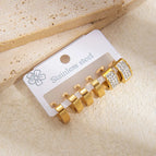 Full Zircon Small Round Hoop Earrings Set 1189