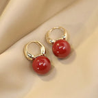 45# Red Pearl Ear Clip