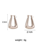 Hollow Trapezoid Stainless Steel Earrings-Steel Color