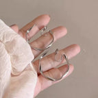 56#Silver Twisted Circle Mosquito Coil Ear Clip