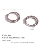Classic Solid Ear Ring-Silver-12mm