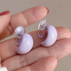 98-Light Purple Bead Mosquito Coil Clip-on Earrings