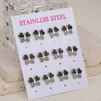 Butterfly Dripping Stud Earrings 76 / Silver / 6 Pairs/Card