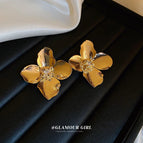 80# Silver Needle-Golden Flowers (Real Gold Plating)