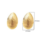 F814-Gold Hammered Pork Belly Stud Earrings