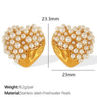 Eh782 White Pearl Gold Earrings