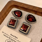 2512075A Purple Crystal Geometric Earrings