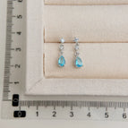 Light Blue Tear-Shaped Zircon-Silver Needle