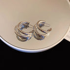 1# Silver Needle-Silver Three-Layer C- Shaped