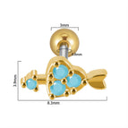 Turquoise Go through Heart with One Stone (Gold) / 0.8X6X3mm