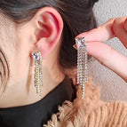 G57 Silver Tassel Earrings-Gold/1.3*1.1cm