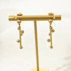 One Size / Gold-Stick Irregular Steel Ball Earrings