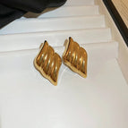 38# Steel Needle-Gold (Water Drop Rotating Stud Earrings)