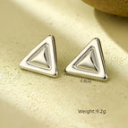 Triangle Steel Earrings / 18K