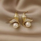 D0335 Mermaid Tail Stud Earrings