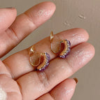 76-Purple Zircon Mosquito Repellent Disc Ear Clip
